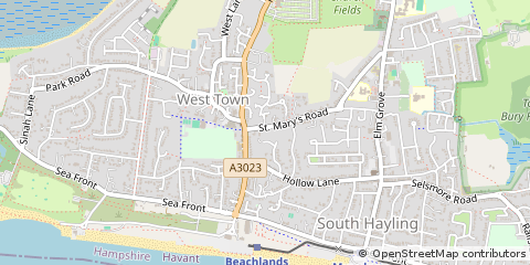 Map of Hayling Island, Hampshire