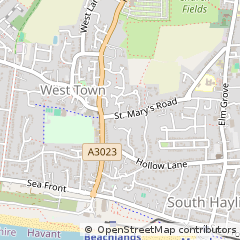 Map of Hayling Island, Hampshire