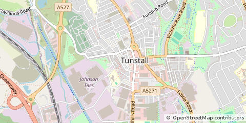 Map of Stoke on Trent, Staffordshire