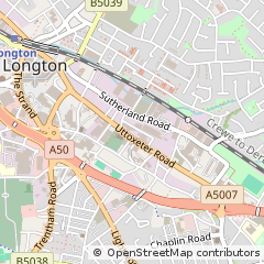 Map of Stoke on Trent, Staffordshire
