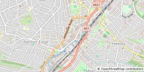 Map of Sheffield, South Yorkshire
