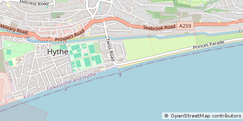 Map of Hythe, Kent