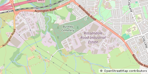 Map of Burnley, Lancashire