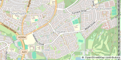 Map of Crawley, West Sussex
