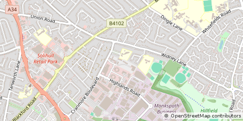 Map of Solihull
