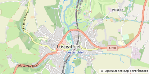 Map of Lostwithiel, Cornwall