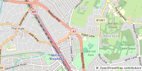 Map of Mill Hill, London