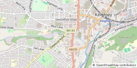 Map of Keighley, West Yorkshire