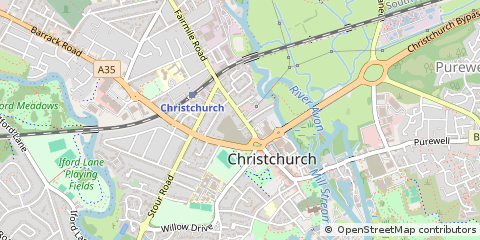 Map of Christchurch, Dorset