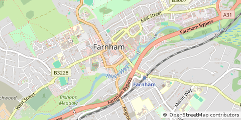 Map of Farnham, Surrey
