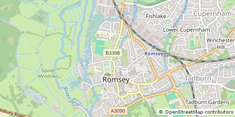 Map of Romsey, Hampshire