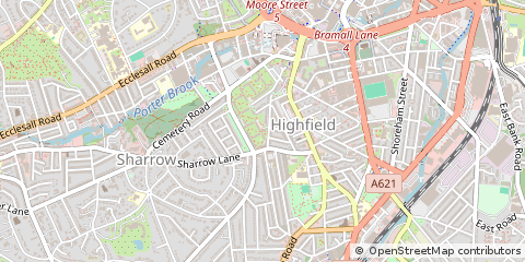 Map of Sheffield, South Yorkshire