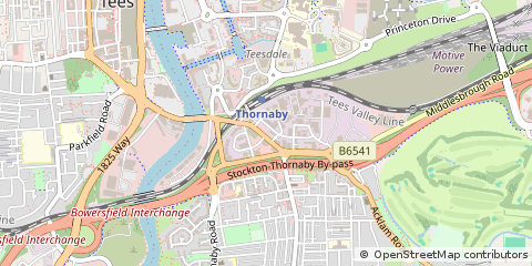 Map of Thornaby, Stockton on Tees