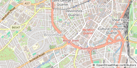 Map of Sheffield, South Yorkshire