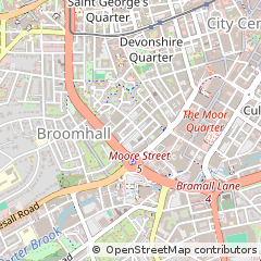 Map of Sheffield, South Yorkshire