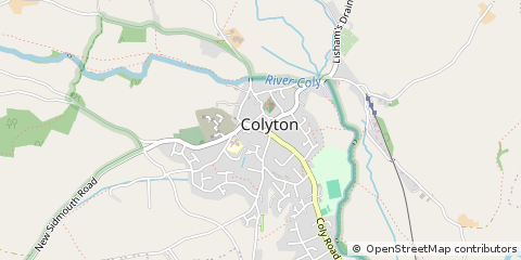 Map of Colyton, Devon