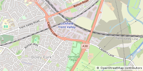 Map of Lichfield, Staffordshire