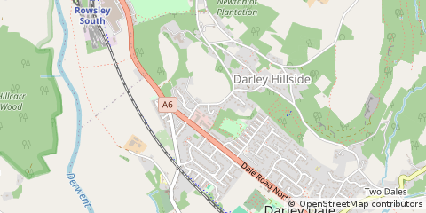 Map of Darley Dale, Derbyshire