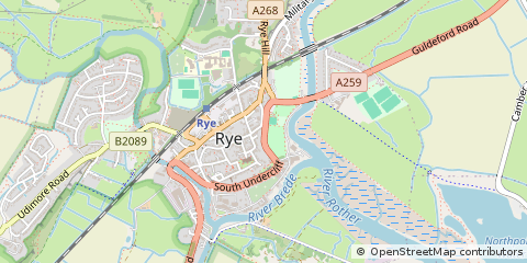Map of RYE, East Sussex