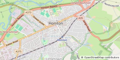 Map of Honiton, Devon