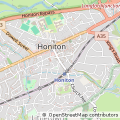 Map of Honiton, Devon