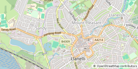 Map of Llanelli, Carmarthenshire