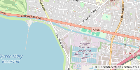 Map of Ashford, Middlesex