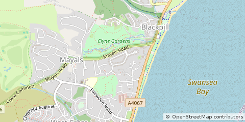 Map of Swansea, West Glamorgan