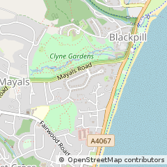 Map of Swansea, West Glamorgan