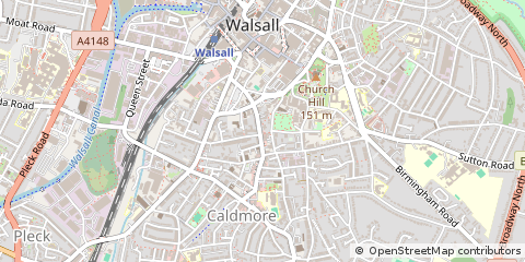 Map of Walsall, West Midlands