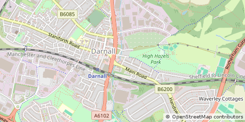 Map of Darnall, Sheffield