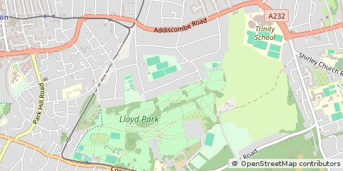 Map of Croydon, Surrey