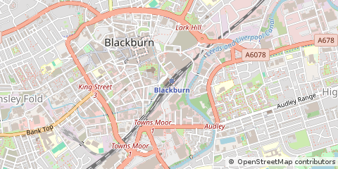 Map of Blackburn, Lancashire