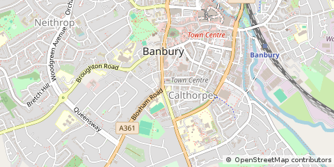 Map of Banbury, Oxfordshire
