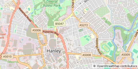 Map of Stok-on-Trent, Staffordshire