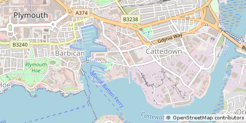 Map of Plymouth, Devon