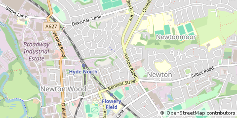 Map of Hyde, Cheshire