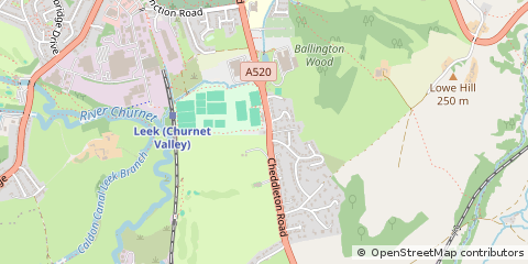 Map of Leek, Staffordshire
