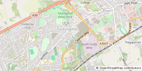 Map of Camborne, Cornwall