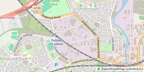Map of Paisley, Renfrewshire