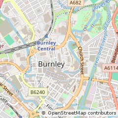 Map of Burnley, Lancashire
