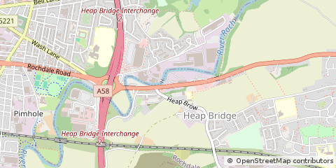 Map of Bury, Lancashire