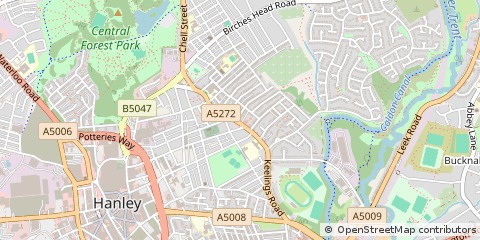 Map of Stoke on Trent, Staffordshire