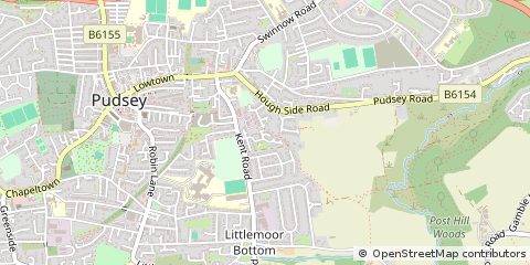 Map of Pudsey, West Yorkshire