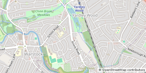 Map of Hall Green, Birmingham