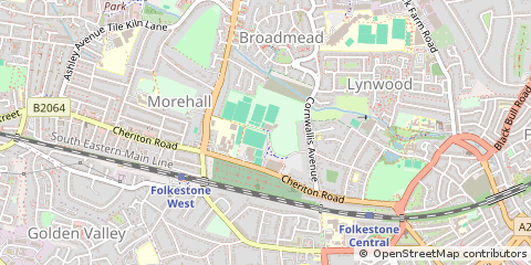 Map of Folkestone, Kent