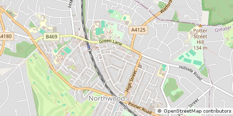 Map of Northwood, Middlesex
