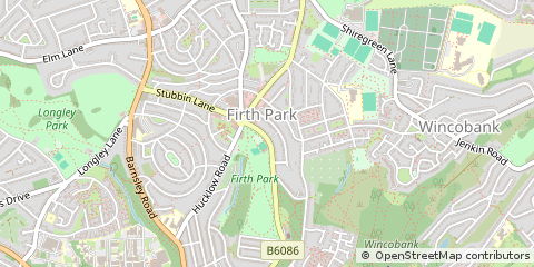 Map of Sheffield, South Yorkshire