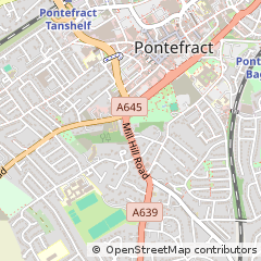 Map of Pontefract, West Yorkshire
