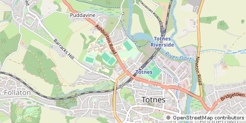 Map of Totnes, Devon
